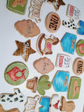COOKIES, First Rodeo birthday cookies, 1 dozen custom cookies , COOKIES  royal icing DECORATED COOKIES