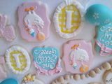 Cake and 1 dozen decorated themed sugar cookies, custom order, one silly Goose themed