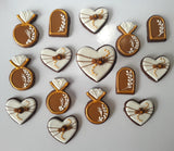 Boho Bridal/ wedding brown and white with Gold accents COOKIES  royal icing DECORATED -COOKIES