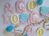 Cake and 1 dozen decorated themed sugar cookies, custom order, one silly Goose themed