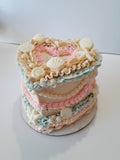 Cake,  beach themed Heart cake 6” Cake with buttercream frosting in heart shape