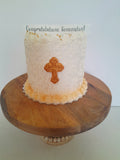 Custom COMMUNION, themed cake, COMMUNION cake with cross