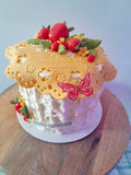 Cake, STRAWBERRY themed cake, birthday cake, 6, 8,or10 inch cake with strawberry motif,