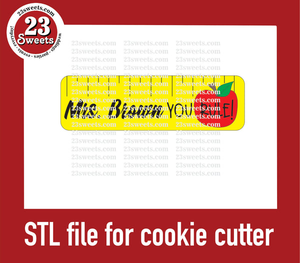 COOKIE CUTTER STL file, "back to school ruler 6 inch" STL Cookie cutter file, instant download (Copy)