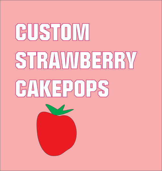 strawberry themed CAKE POPS  CAKEPOPS (1 Dozen)