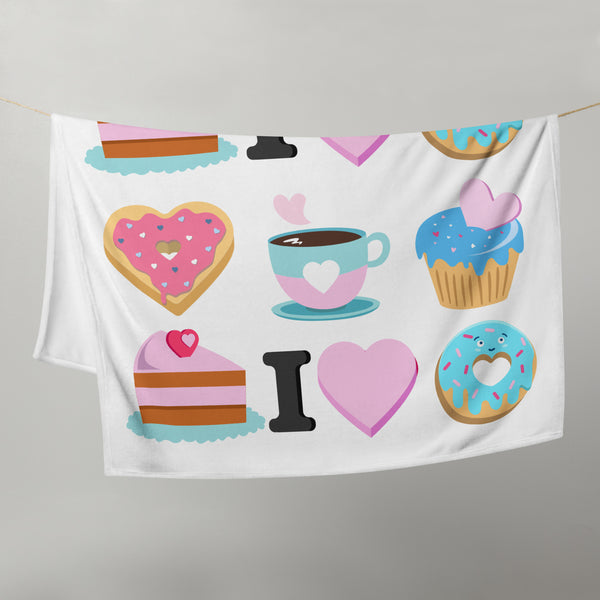 Throw Blanket sweets blanket for her, gift for her, blanket gift, valentines day gift for her, baked goods
