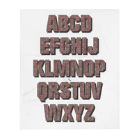 Throw Blanket Brick Alphabet ABC blanket for boys room, gift for him, blanket gift, birthday blanket gift for boy