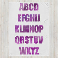 Throw Blanket Pink Alphabet ABC blanket for girls room, gift for her, blanket gift, birthday blanket gift for little girl