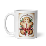 Mug, Vintage Gingerbread man mug, Christmas mug gift, gift for her, co-worker gift