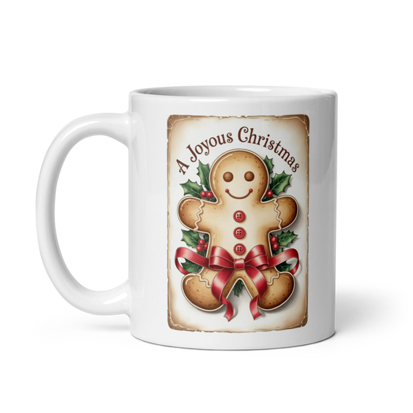 Mug, Vintage Gingerbread man mug, Christmas mug gift, gift for her, co-worker gift