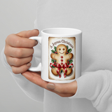 Mug, Vintage Gingerbread man mug, Christmas mug gift, gift for her, co-worker gift