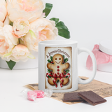 Mug, Vintage Gingerbread man mug, Christmas mug gift, gift for her, co-worker gift