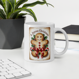 Mug, Vintage Gingerbread man mug, Christmas mug gift, gift for her, co-worker gift
