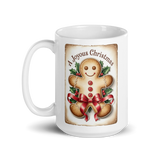 Mug, Vintage Gingerbread man mug, Christmas mug gift, gift for her, co-worker gift