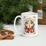 Mug, Vintage Gingerbread man mug, Christmas mug gift, gift for her, co-worker gift