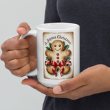 Mug, Vintage Gingerbread man mug, Christmas mug gift, gift for her, co-worker gift