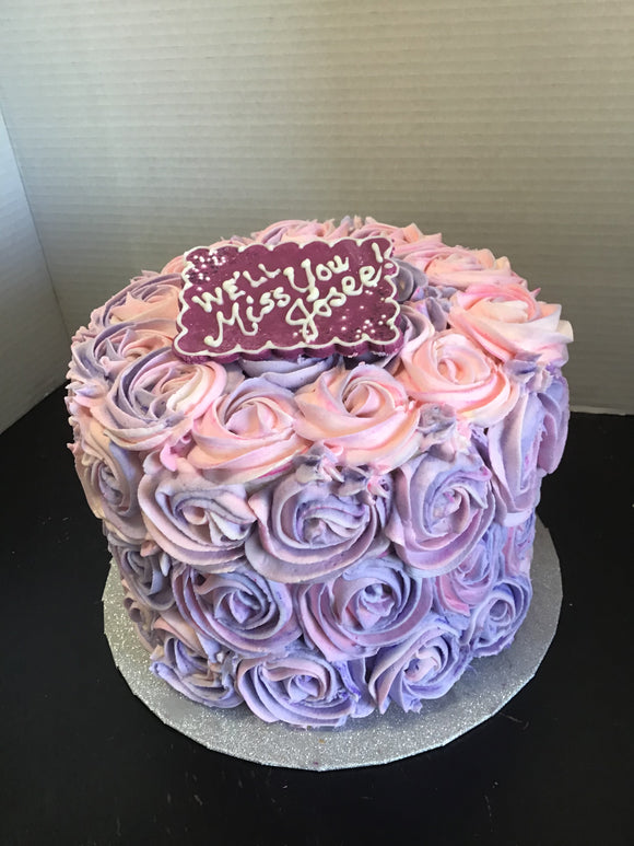 Online Cake Order - Pink with White Rose Cross #166Religious – Michael  Angelo's