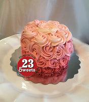 8” Cake with buttercream rosettes, birthday cake 8 inch round