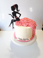 CAKE TOPPER fashion girl silhouette (CUSTOM DESIGNS)