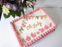 BABY SHOWER CAKE 11 x 14 sheet CAKE, with FONDANT DETAILS