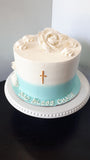 CAKE pink First Communion cake 8 inch round