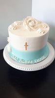 CAKE pink First Communion cake 8 inch round