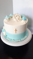 CAKE pink First Communion cake 8 inch round