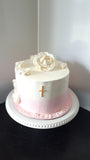 CAKE pink First Communion cake 8 inch round