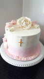 CAKE pink First Communion cake 8 inch round