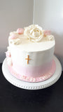 CAKE pink First Communion cake 8 inch round