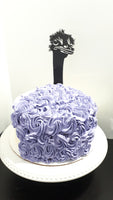 EMU SILHOUETTE cake 8 inch tall round, with CARDSTOCK Emu TOPPER buttercream covered occasion cake