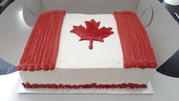 CAKE Canada Day Flag cake, 9x13, quarter sheet CAKE, buttercream cake