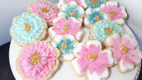 FLORAL COOKIES decorated royal iced COOKIES 1 dozen cookies