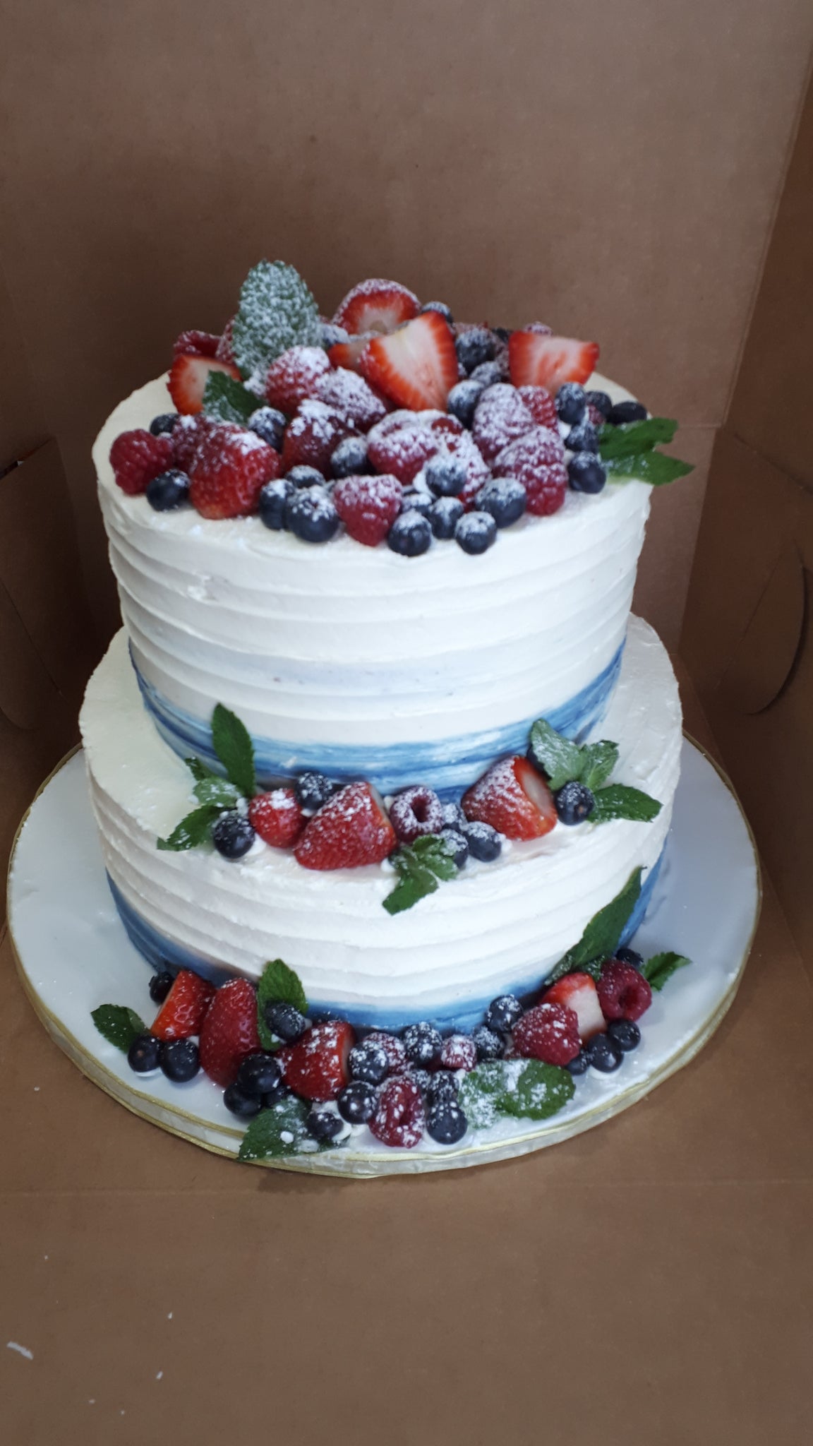 Mandy's baking journey: Two tiered Forest fruit cake