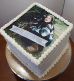 CAKE 8” Square Cake with buttercream frosting with edible image
