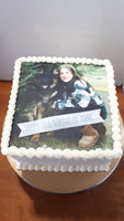 CAKE 8” Square Cake with buttercream frosting with edible image