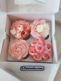 CUPCAKES Mothers Day 1 dozen cupcakes gift set floral cupcakes