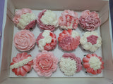 CUPCAKES Mothers Day 1 dozen cupcakes gift set floral cupcakes