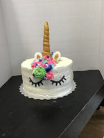 Unicorn themed birthday cake 8 inch round