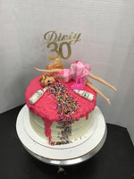 CAKE “Dirty30” cake with doll , 8 inch round