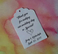 CUSTOM ORDER WEDDING FAVOURS TAGS, set of 25 tags
