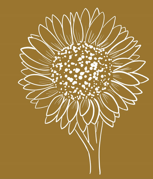 Sunflower line art digital art print downloadable instant file