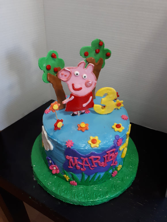 Cake Piggy themed birthday cake 8 inch round