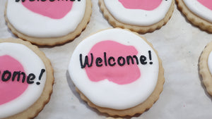 COOKIES “WELCOME”themed decorated royal iced COOKIES 1 dozen cookies