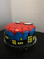 Super hero themed birthday cake (8 inch round)