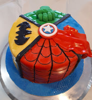 Cake, Super hero quad fondant covered Cake , birthday cake 6 inch round, birthday cake