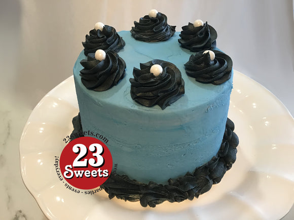 6” Cake with buttercream swirls, birthday cake 6 inch round
