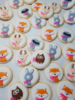 Woodland themed baby shower COOKIES  royal icing DECORATED -COOKIES
