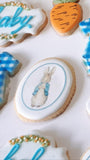 Bunny themed baby shower COOKIES  royal icing DECORATED -COOKIES 1 dozen