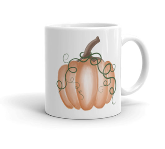 Mug, pumpkin design, fall mug design
